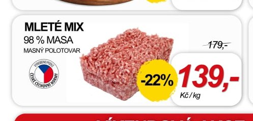 Mleté mix 98 % masa