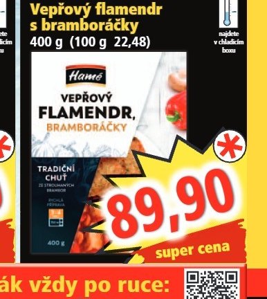 Vepřový flamendr s bramboráčky