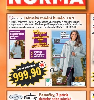 Dámská módní bunda 3 v 1