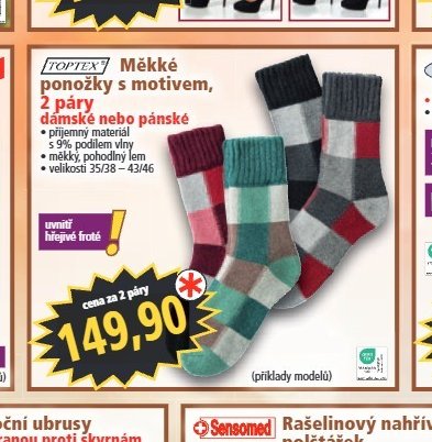 Měkké ponožky s motivem, 2 páry