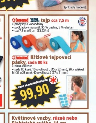 Křížové tejpovací pásky, sada 80 ks