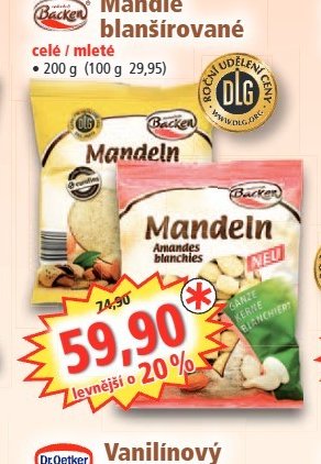 Mandle blanšírované