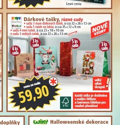 Dárkové tašky různé sady