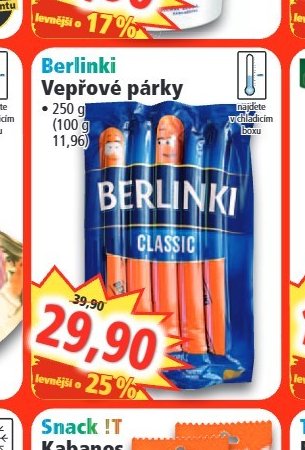 Berlinki Vepřové párky