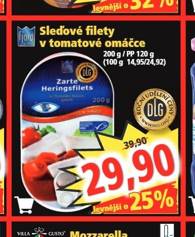 Sleďové filety v tomatové omáčce
