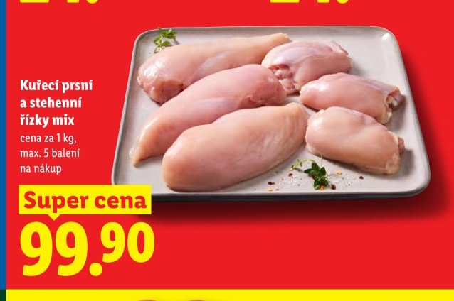 Kuřecí prsní a stehenní řízky mix 1 kg