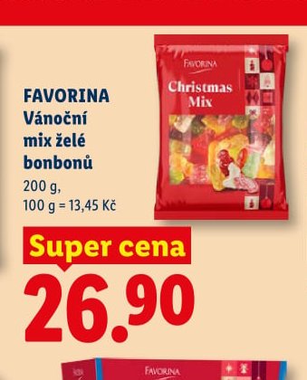 FAVORINA Vánoční mix želé bonbonů 200 g