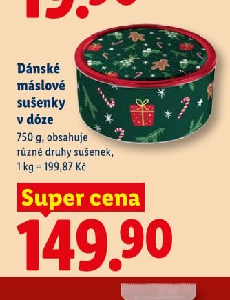 Dánské máslové sušenky v dóze 750 g