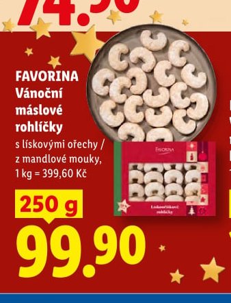 FAVORINA Vánoční máslové rohlíčky