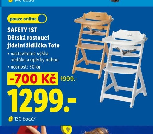 SAFETY 1ST Dětská rostoucí jídelní židlička Toto