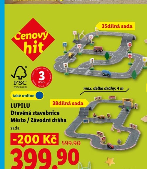 LUPILU Dřevěná stavebnice Město / Závodní dráha