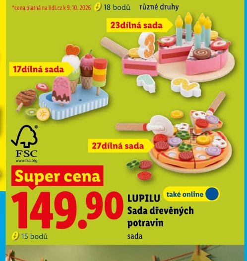 LUPILU Sada dřevěných potravin
