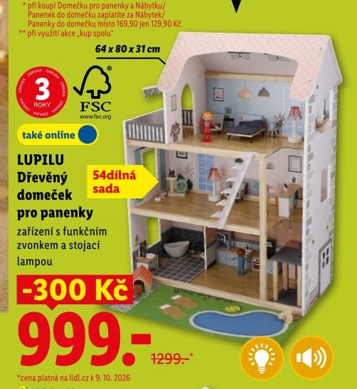 LUPILU Dřevěný domeček pro panenky