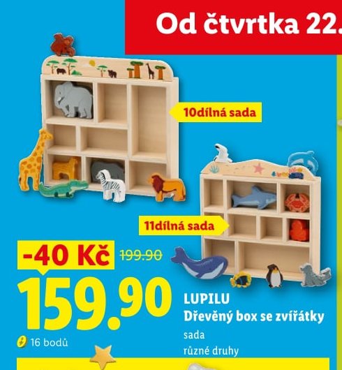 LUPILU Dřevěný box se zvířátky