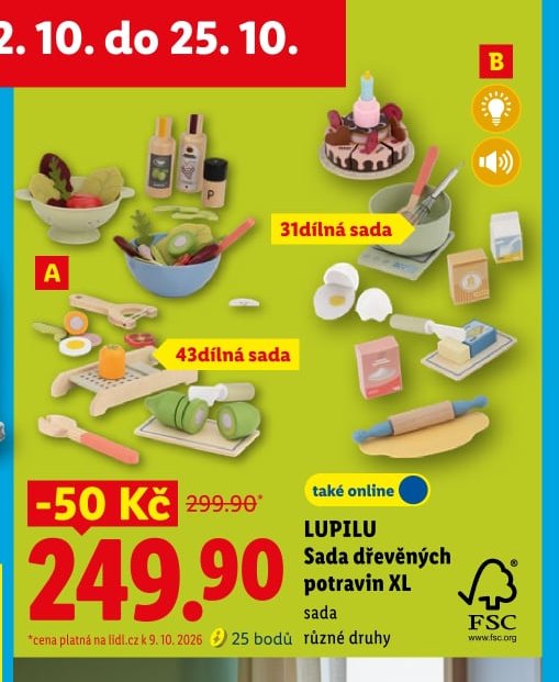 LUPILU Sada dřevěných potravin XL