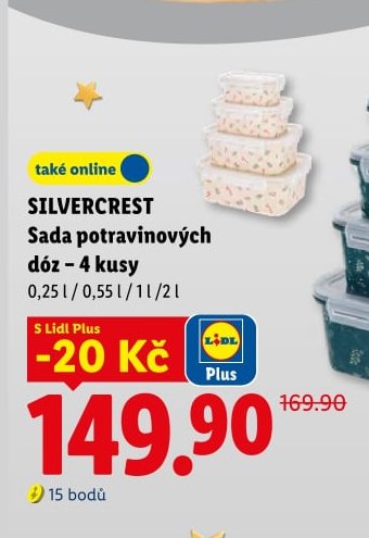 SILVERCREST Sada potravinových dóz – 4 kusy