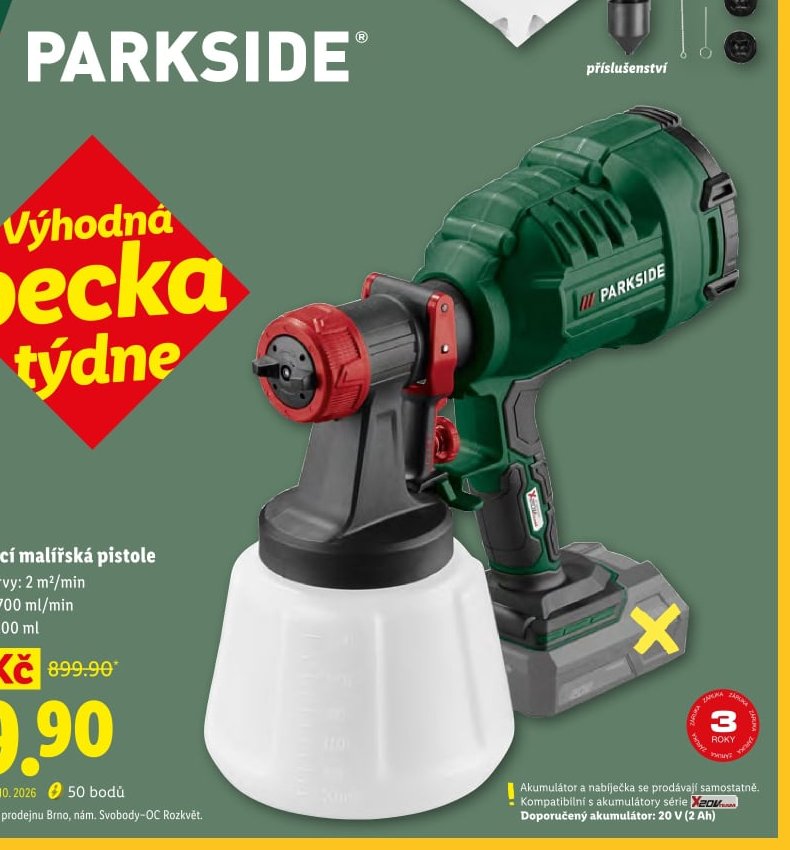 PARKSIDE 20V Aku stříkací malířská pistole