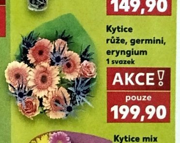 Kytice růže, germini, eryngium