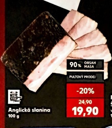 Anglická slanina, 100 g