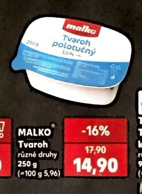MALKO Tvaroh, 250 g