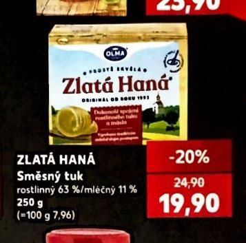 Zlatá Haná Směsný tuk