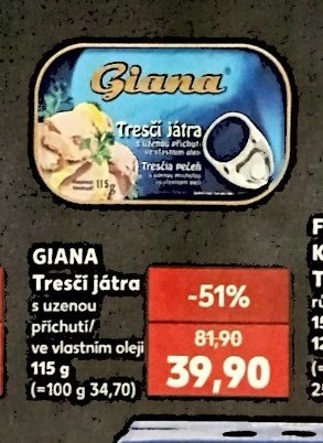 Giana Tresčí játra