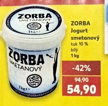 ZORBA Jogurt smetanový