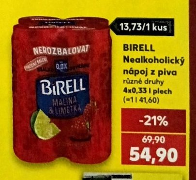 BIRELL Nealkoholický nápoj z piva