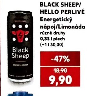 BLACK SHEEP/HELLO PERLIVÉ Energetický nápoj/Limonáda