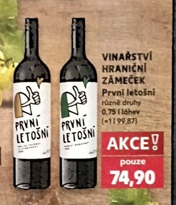 Vinařství Hraniční Zámeček První letošní