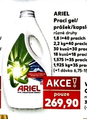 ARIEL Prací gel/prášek/kapsle