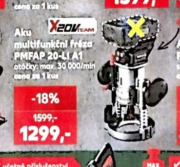 Aku multifunkční fréza PMFAP 20-LI A1