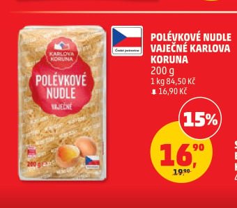 POLÉVKOVÉ NUDLE VAJEČNÉ KARLOVA KORUNA