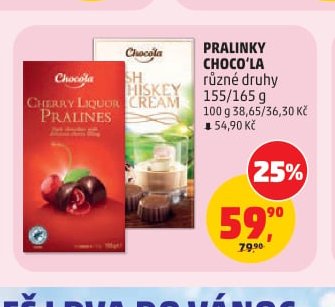 PRALINKY CHOCO'LA různé druhy 155/165 g