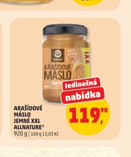 Arašídové máslo Allnature
