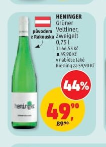 Heninger Grüner Veltliner, Frankovka, Müller Thurgau, Ryzlink vlašský