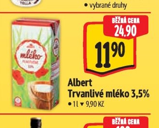 Albert Trvanlivé mléko 3,5%