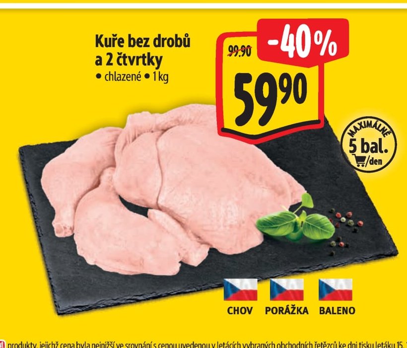 Kuře bez drobů a 2 čtvrtky