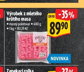 Výrobek z mletého krůtího masa