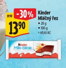 Kinder Mléčný řez