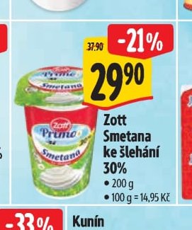 Zott Smetana ke šlehání 30%