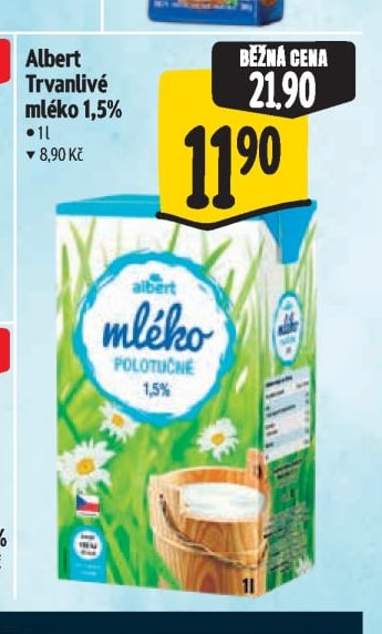 Albert Trvanlivé mléko 1,5%