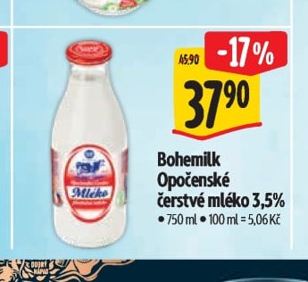 Bohemilk Opočenské čerstvé mléko 3,5%