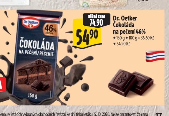 Dr. Oetker Čokoláda na pečení 46%