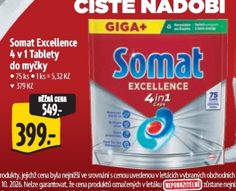 Somat Excellence 4 v 1 Tablety do myčky