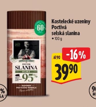 Kostelecké uzeniny Poctivá selská slanina