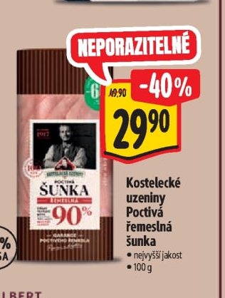Kostelecké uzeniny Poctivá řemeslná šunka
