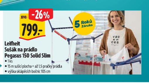 Leifheit Sušák na prádlo Pegasus 150 Solid Slim