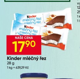 Kinder mléčný řez