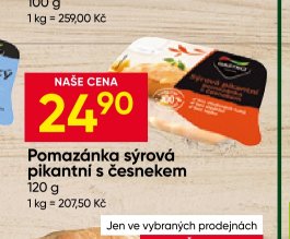Pomazánka sýrová pikantní s česnekem 120 g